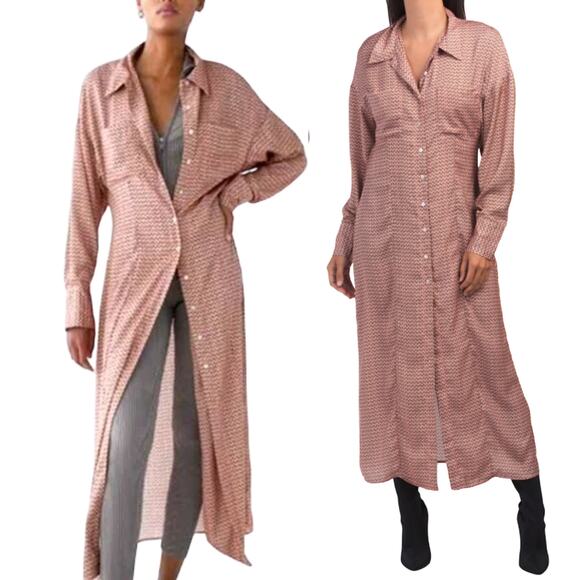 Zara Dresses & Skirts - NWT Zara Floral Print Long Sleeve Button Front Shirt Maxi Dress